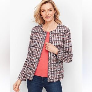 Talbots Multicolor Adele Tweed Jacket Blazer Career Work size 12